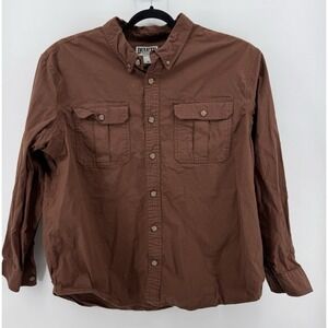 Duluth Trading Co Shirt Mens XXL BrownCanvas Button Up Outdoors Workwear Pockets